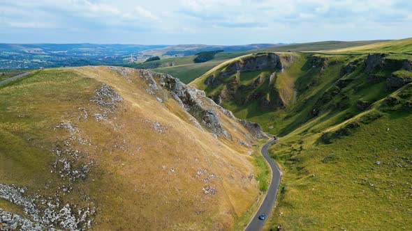 Amazing Landscape of Peak District National Park  Aerial View  Travel Photography alt