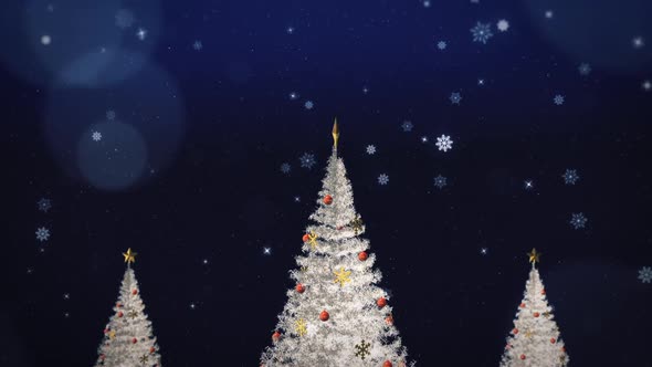 Christmas Tree Snowflakes Falling HD