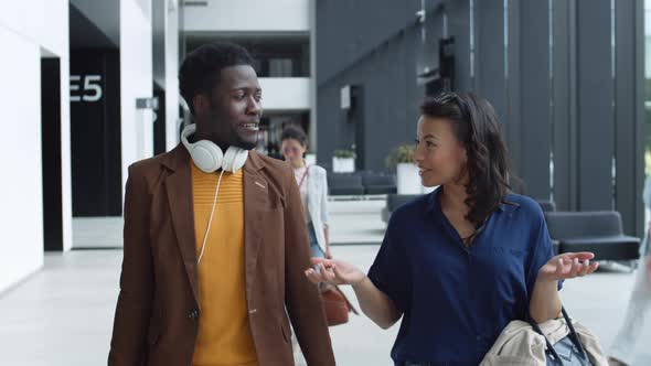 Two Diverse Passengers Talking in Airport, Stock Footage | VideoHive