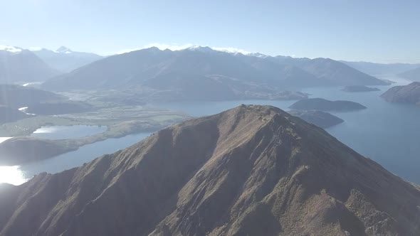 Lake at picturesque mountain valley on cloudy day alt