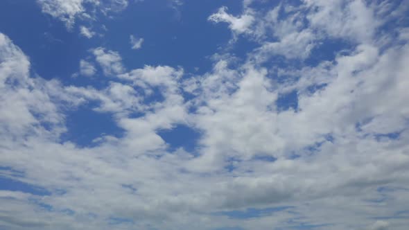 Time lapse of white cloud moving pass around sky background alt
