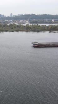 Vertical Video Aerial View of the Dnipro River  the Main River of Ukraine alt