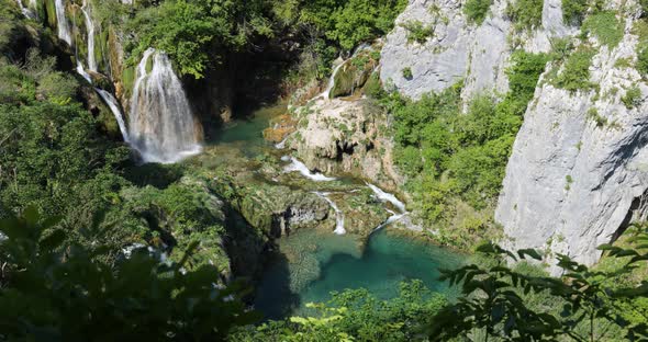 Plitvice Lakes National Park in Croatia. Unesco protected area. Natural beauty and wonder.