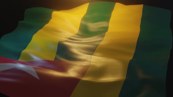 Togo Flag Low Angle View