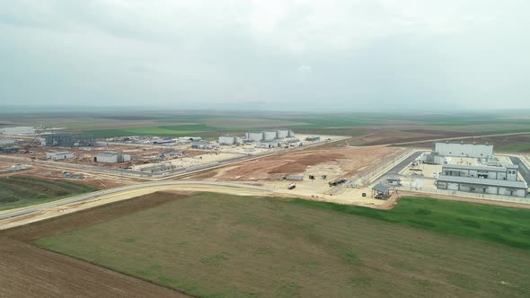 Construction Site Empty Field Aerial View alt