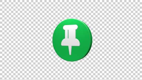 Paper Push Pin Icon Rotating alt