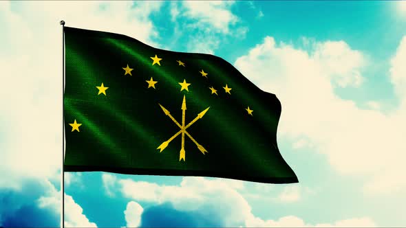 3D Animation of Moving Flag on Flagpole alt