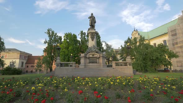 The statue of Adam Mickiewicz 