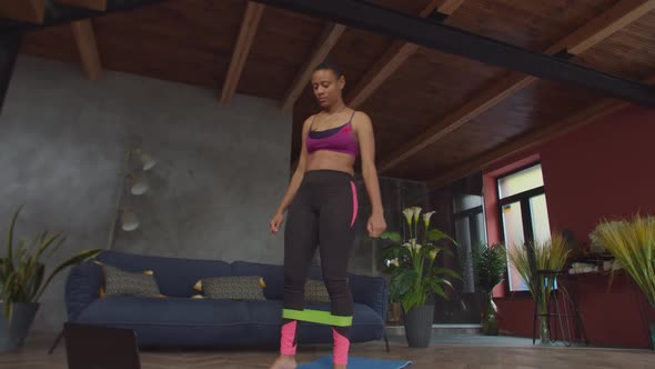 Irritated Female Tired of Fitness Training Online alt