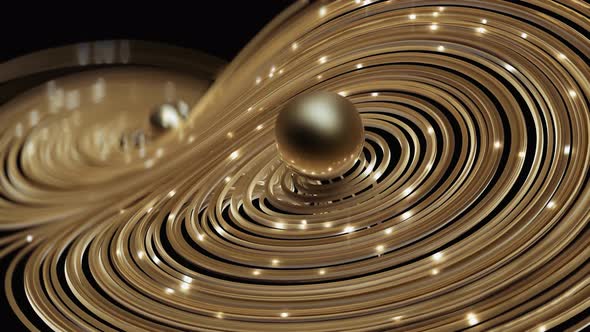 Gold Round Network with Shine Circles Background alt