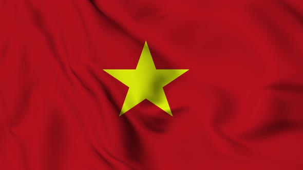 Vietnam flag seamless closeup waving animation