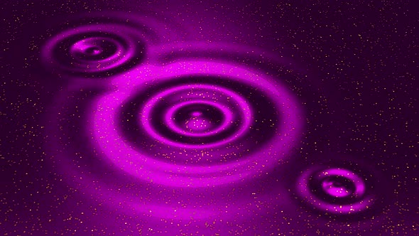 Purple glitter waves radiate in circles.