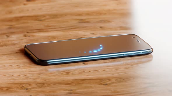 A smartphone displaying the sync icon. Synchronizing in progress. Sync data. alt