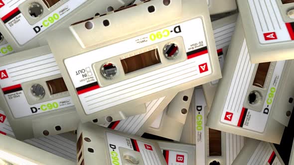 Retro Cassette Tape Fall Screen Overlay, Motion Graphics | VideoHive