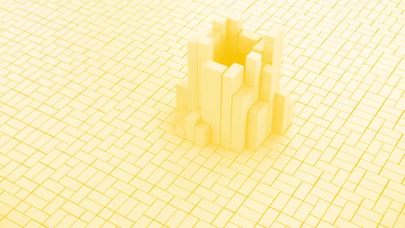 Abstract 3d Blocks Wave Yellow