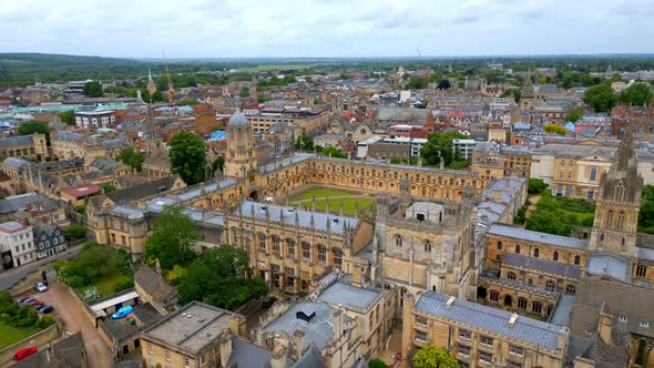 University of Oxford From Above  Christ Church University Aerial View alt