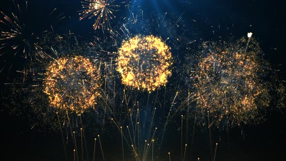 Fireworks for events celebration on blue