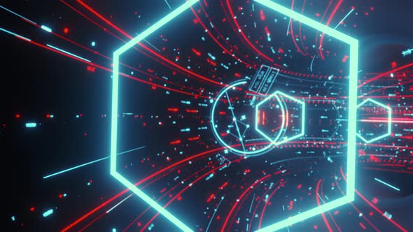 High Speed Flying Lines 3d Animation in Seamless Looping Traffic