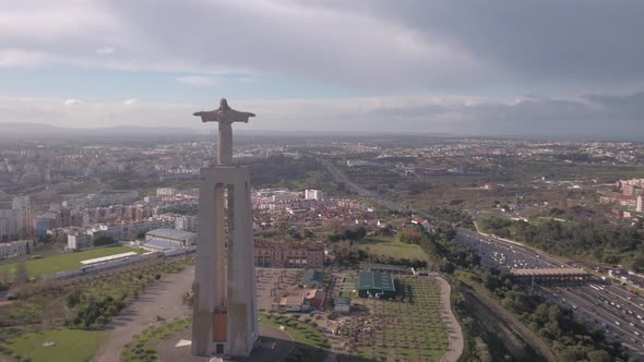 Aerial of Christ the King statue