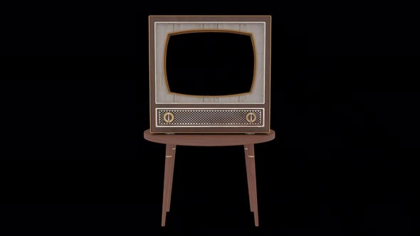 Vintage Tv With Transparent Background Turning On And Off Old Television 4k Uhd
