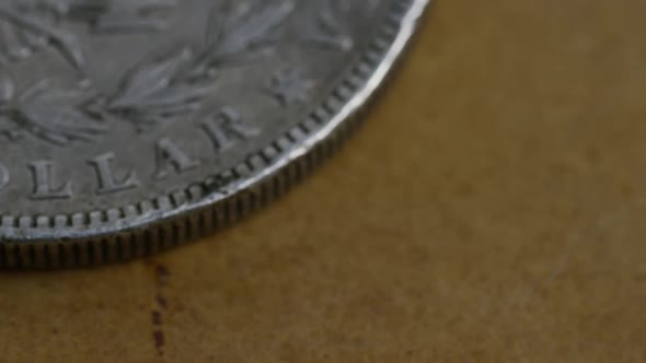 Rotating stock footage shot of antique American coins  alt