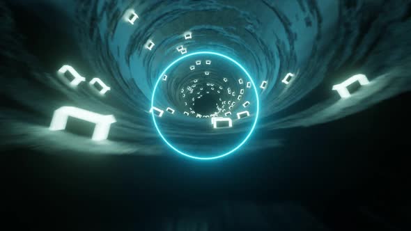 Cave tunnel with rotating circle