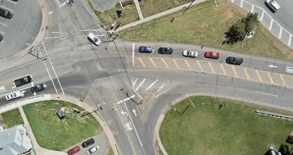 Aerial View of Highway Crossroads Roads alt