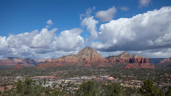 Sedona Arizona with Thunder Mountain Timelapse Wide Establishing Shot