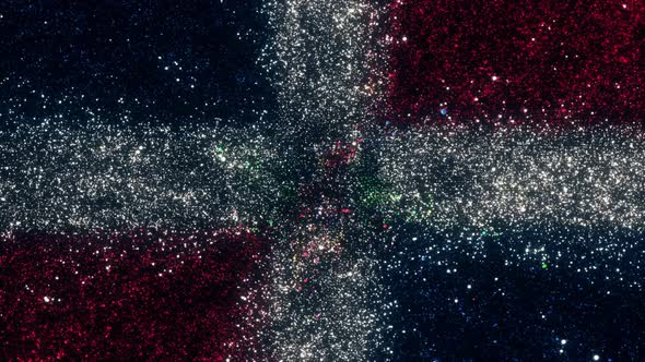 Dominican Republic Flag With Abstract Particles