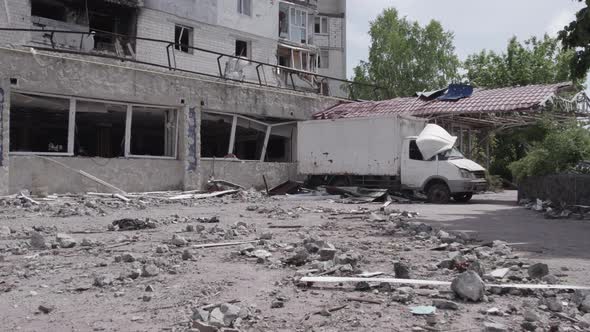 Residential Building Destroyed By the War in Ukraine alt