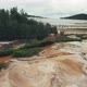 Aerial View; Drone Moving Forward Over Polluted River - VideoHive Item for Sale