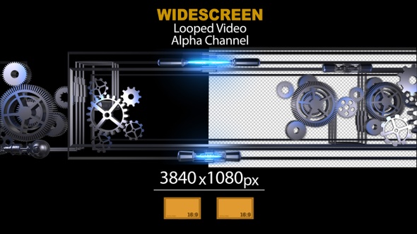 Widescreen Gears Frame With Alpha Channel 01
