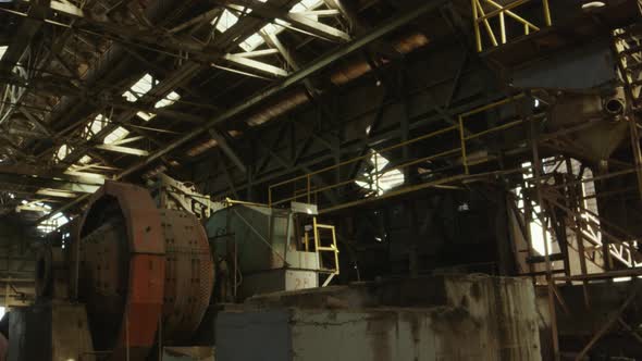 Abandoned Factory Machine And Celing
