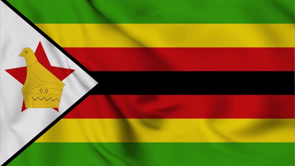 Zimbabwe flag seamless closeup waving animation