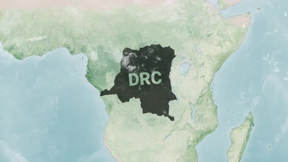 Globe Map of Drc with a label
