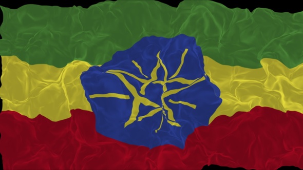 flag Ethiopia turns into smoke. State weakening concept, alpha channel. alt