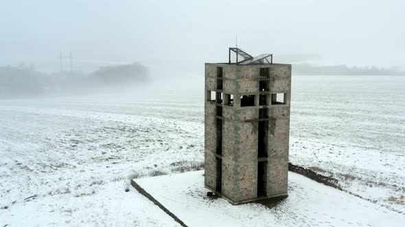 Aerial view of Ceresenka lookout tower in Slovakia alt