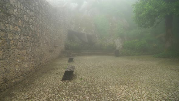 Lower Part of Moors Castle Covered with Thick Mist alt