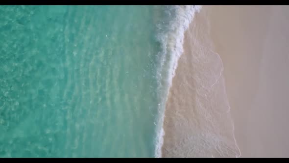 Aerial top view abstract of beautiful resort beach wildlife by transparent sea and bright sandy back alt