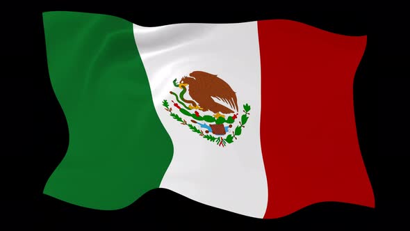 Mexico Flag Wave Motion Black Background