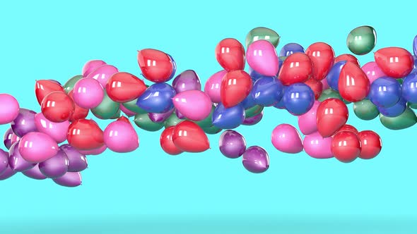 Colorful Balloon Floating on white background.  alt