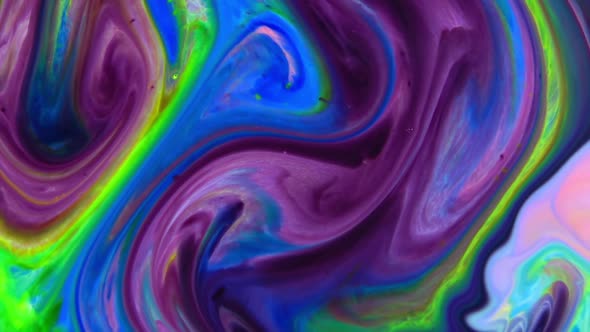 Colorful Liquid Ink Colors Blending Burst Swirl Fluid 102