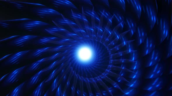 Abstract Blue Tunnel Background 4K