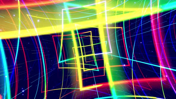 Motion Graphic Camera Fly Throungh Abstract Art Space Multilayer Structure with Pattern and alt