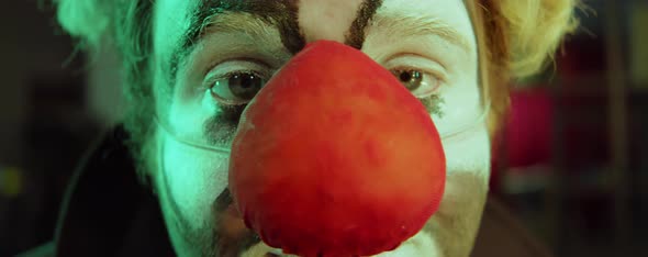 Portrait of Clown with Red Nose alt