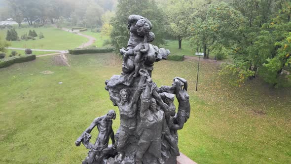 Kyiv, Ukraine Aerial View in Autumn : Babi Yar - the Place of the Murder of Jews During the Second alt