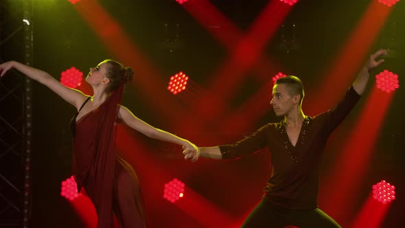 Young Couple of Dancers Dancing Ballroom Dance Elements alt