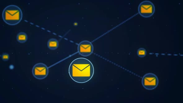 Email Message Network Icon Link Connection Technology Loop alt