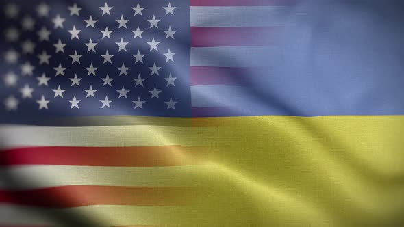 USA Ukraine Flag Loop Background 4K