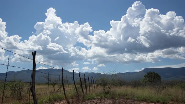 Cumulus Clouds Over Rural Scene Timelapse